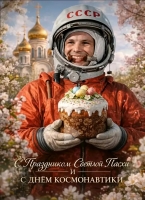 С праздником СВЕТЛОЙ ПАСХИ и днём КОСМОНАВТИКИ!