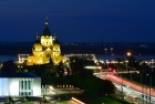 Собор Александра Невского в Нижнем Новгороде на закате. Cathedral of Alexander Nevsky in Nizhny Novgorod at sunset.
